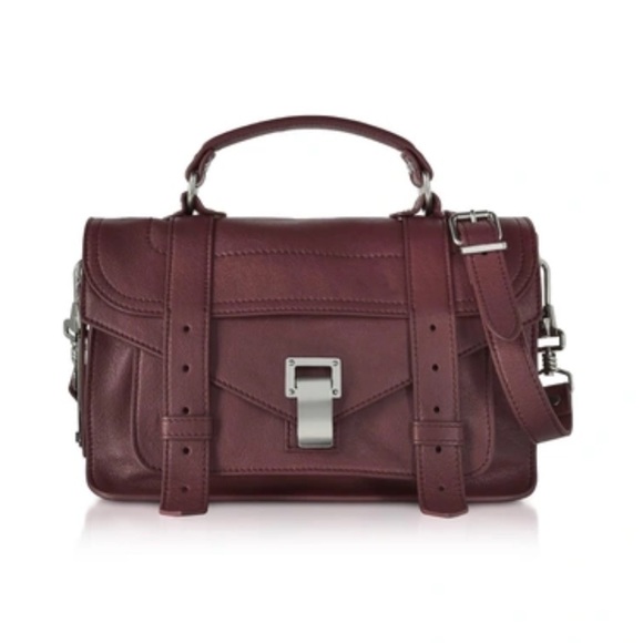Proenza Schouler Handbags - PROENZA SCHOULER Lambskin Tiny PS1 Satchel Oxblood